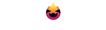 Mockup's logo of a firey character named pyro with a wordmark.