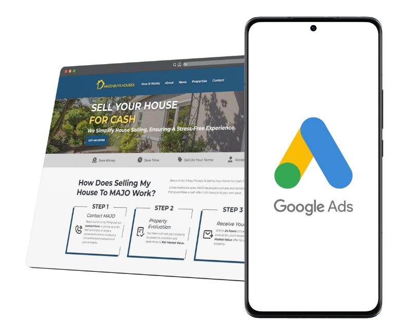 Two screens both having google ads content.
